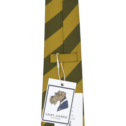 Chester Barrie 100% Silk Repp Stripe Tie ca. 140.5cm/9cm - Green/Yellow-Gold