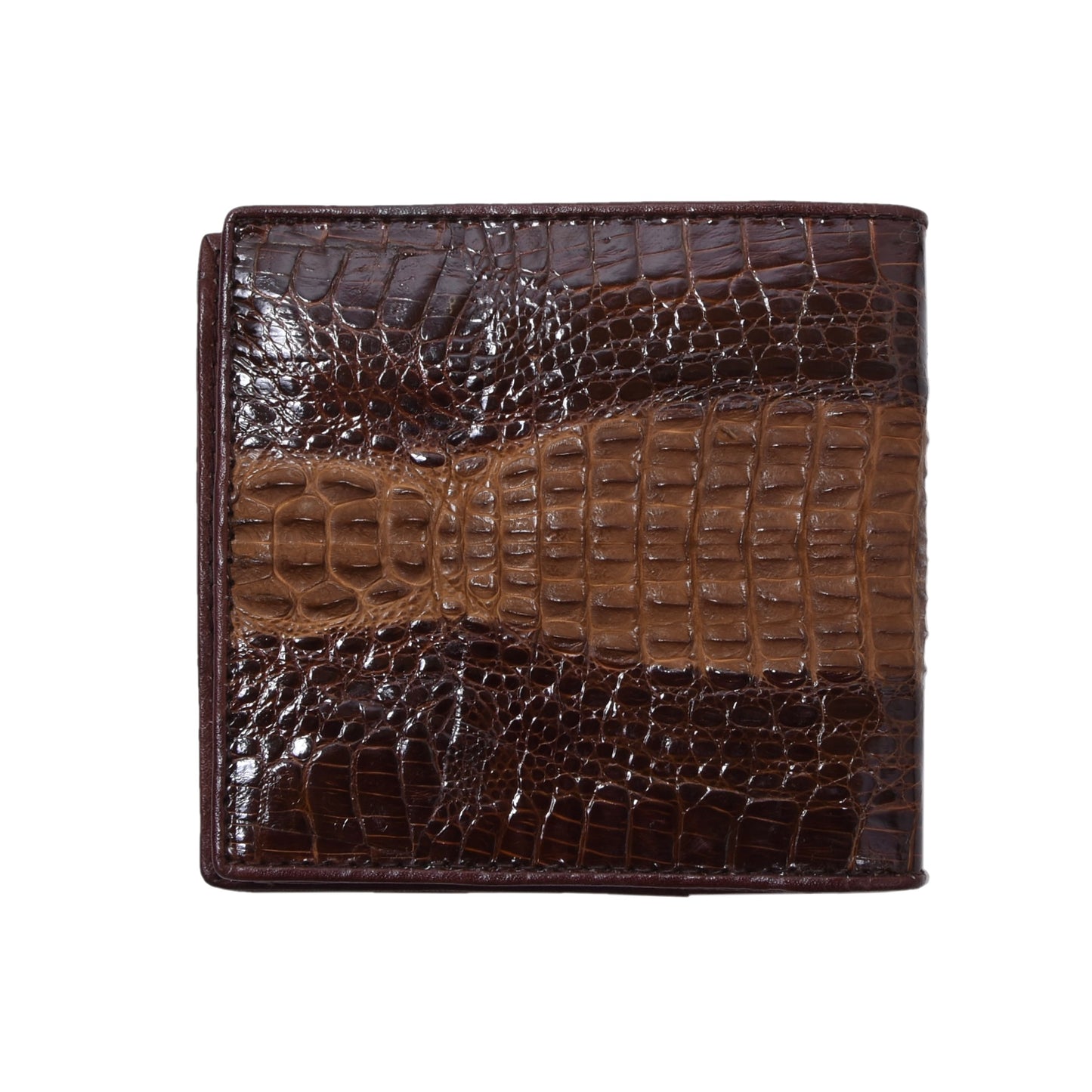 Crocodile/Alligator Leather Wallet ca. 11cm - Brown