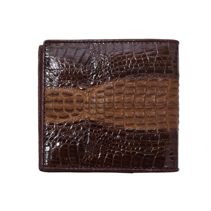 Crocodile/Alligator Leather Wallet ca. 11cm - Brown