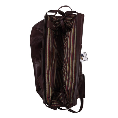 Oconi Leather Weekender/Bag ca. 48cm - Dark Brown-Burgundy