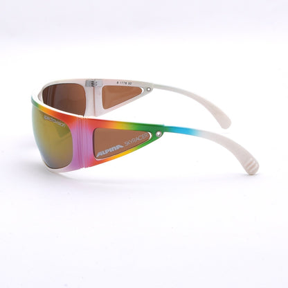 Alpina Mod. Skyracer Vintage Sonnenbrille - Weiß/Regenbogen
