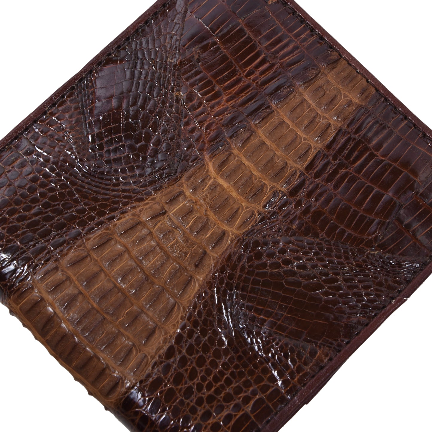 Crocodile/Alligator Leather Wallet ca. 11cm - Brown