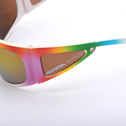 Alpina Mod. Skyracer Vintage Sonnenbrille - Weiß/Regenbogen