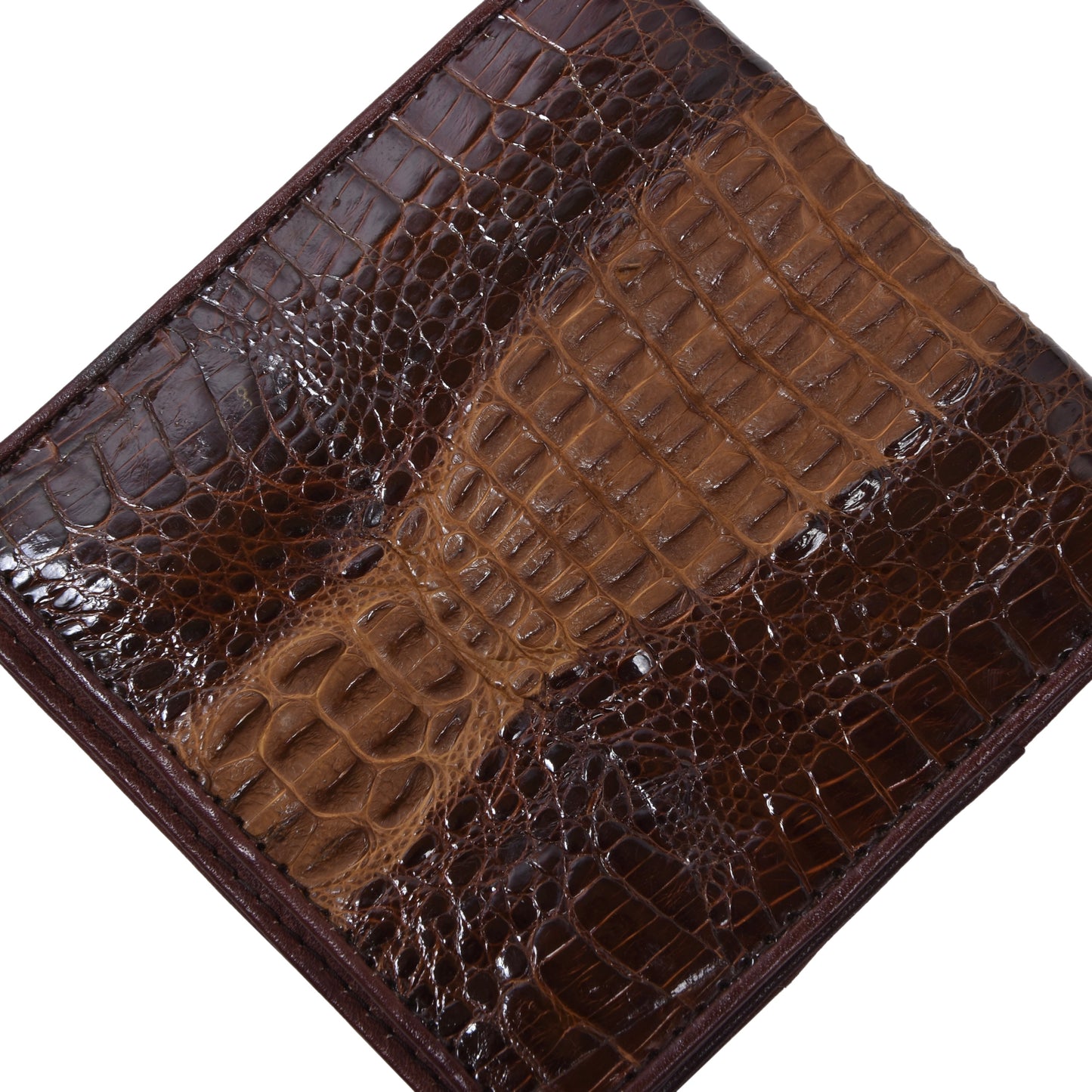 Crocodile/Alligator Leather Wallet ca. 11cm - Brown