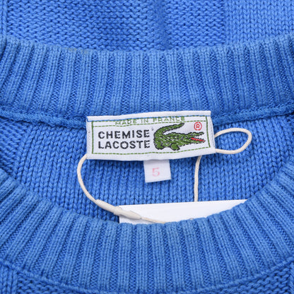 Vintage Lacoste Baumwollpullover, hergestellt in Frankreich, Größe 5 (ca. 59 cm) – Blau