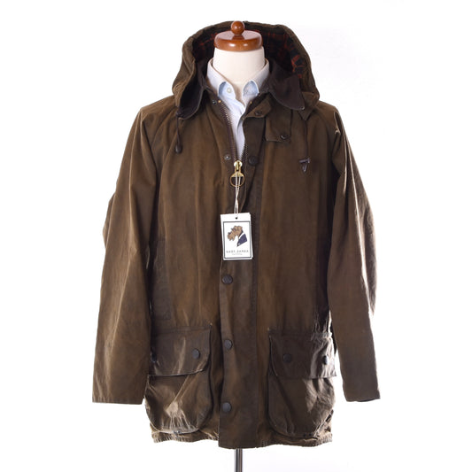 Barbour Beaufort Limited Edition Wachsjacke mit Lederkragen Größe C40 ca. 60cm - Grün
