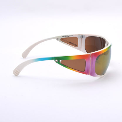 Alpina Mod. Skyracer Vintage Sonnenbrille - Weiß/Regenbogen