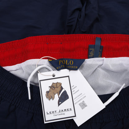Polo Ralph Lauren Badeshorts/Badehose Größe M Taille ca. 37,5cm – Marineblau (Rot)