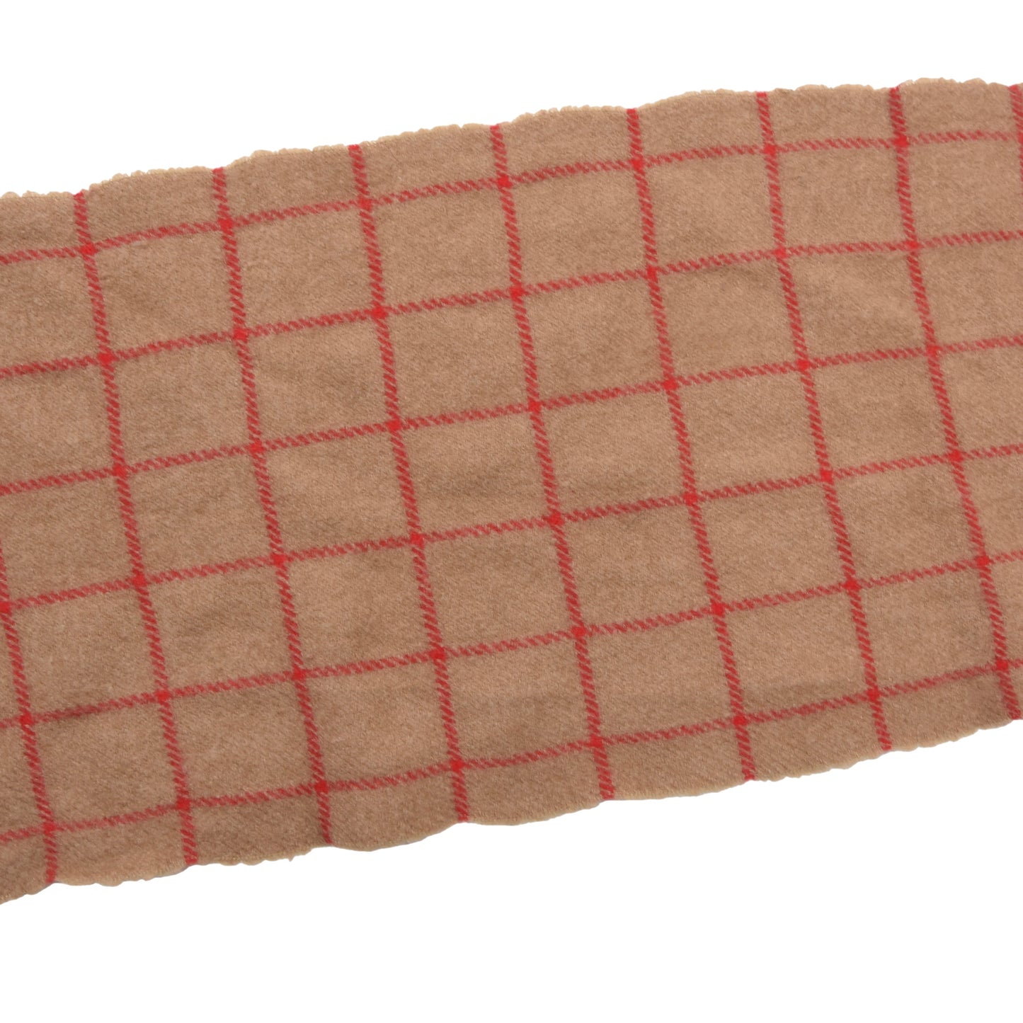 Van Laack 100% Camel Hair Scarf ca. 171cm - Tan/Red Windowpane