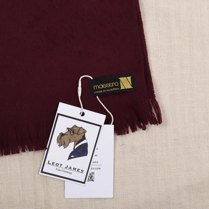 NOS Maestro 100% Wool Scarf Made in Austria ca. 129cm - Bordeaux