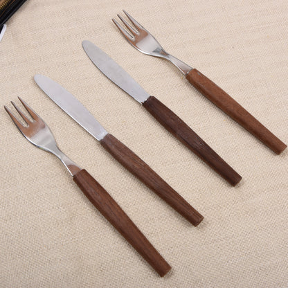 Vintage Jausenset/Picknick Set 2 Personen + Lederetui