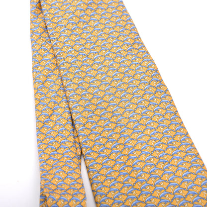 Brooks Brothers Silk Tie Made in USA - Yellow Dolphins