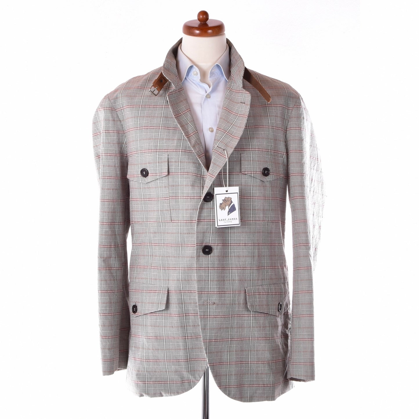 Luis Trenker Cotton-Linen Jacket Size 56 Chest ca. 60.5cm - Plaid