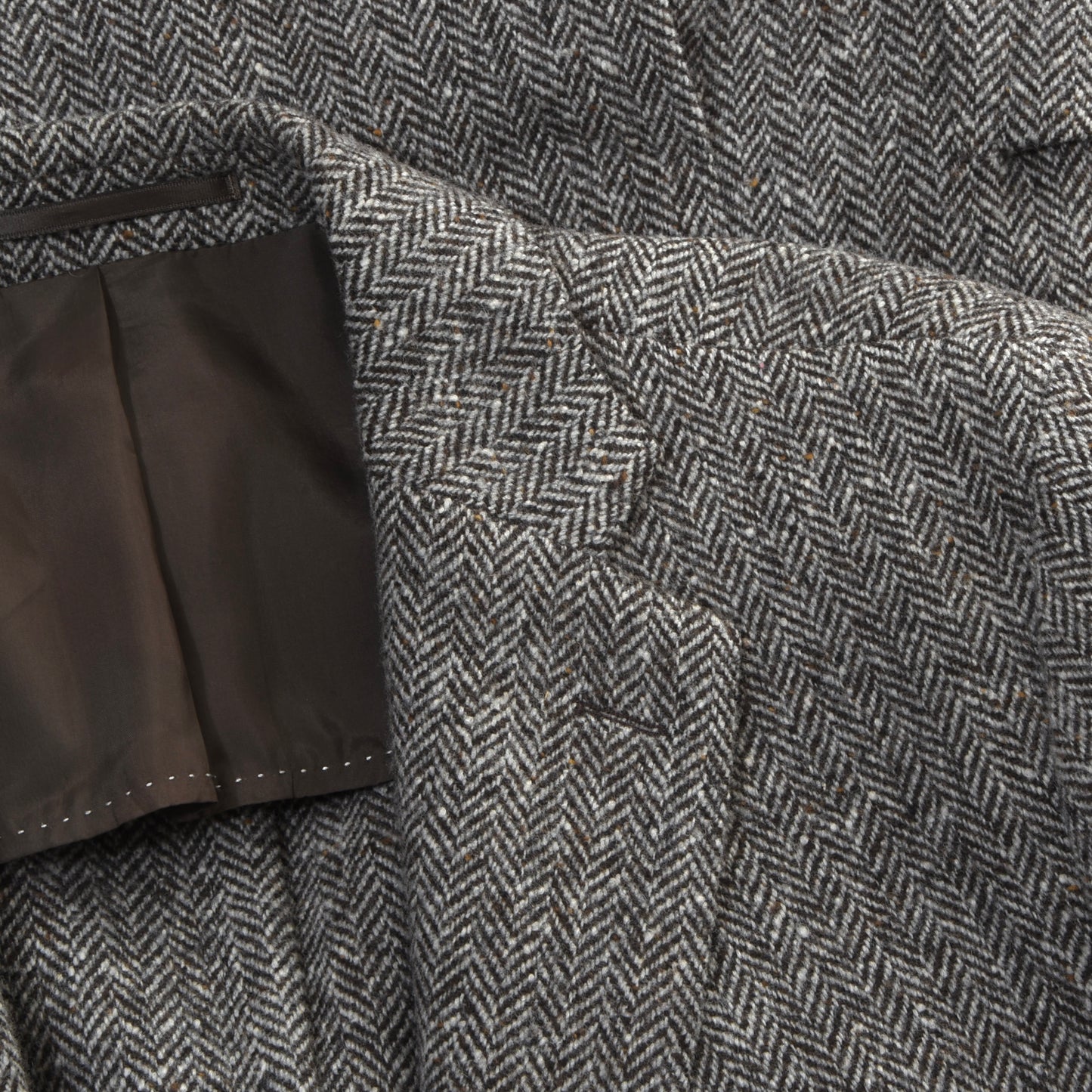 Moessmer x Windsor 1/4 Lined Tweed Jacket Size 48 - Brown Herringbone