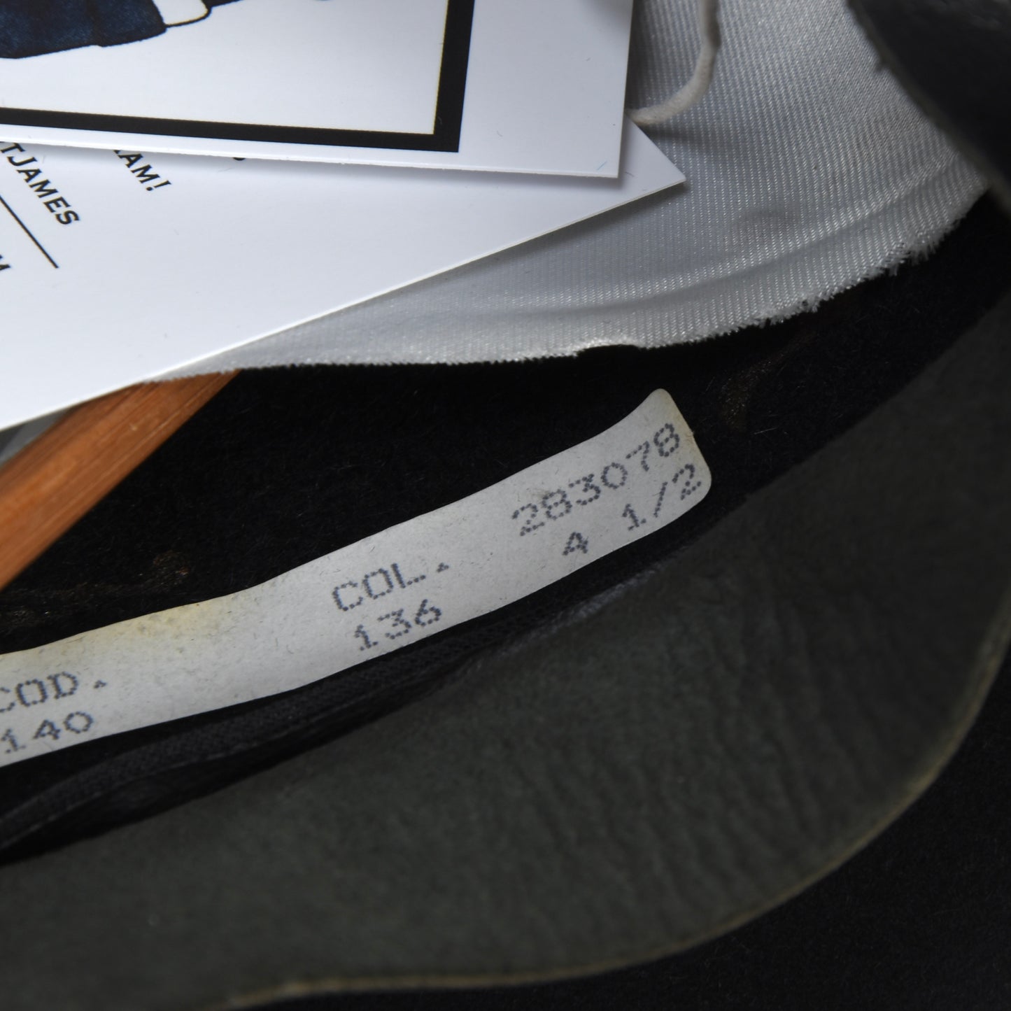 Borsalino Fur Felt Fedora Hat Size Punti 4 1/2 ca. 56 - Black