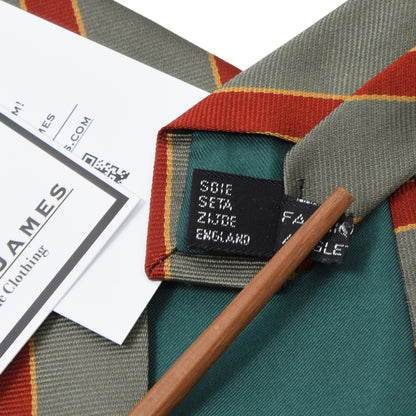 Chester Barrie 100% Silk Repp Stripe Tie ca. 144cm/9cm - Orange Stripes
