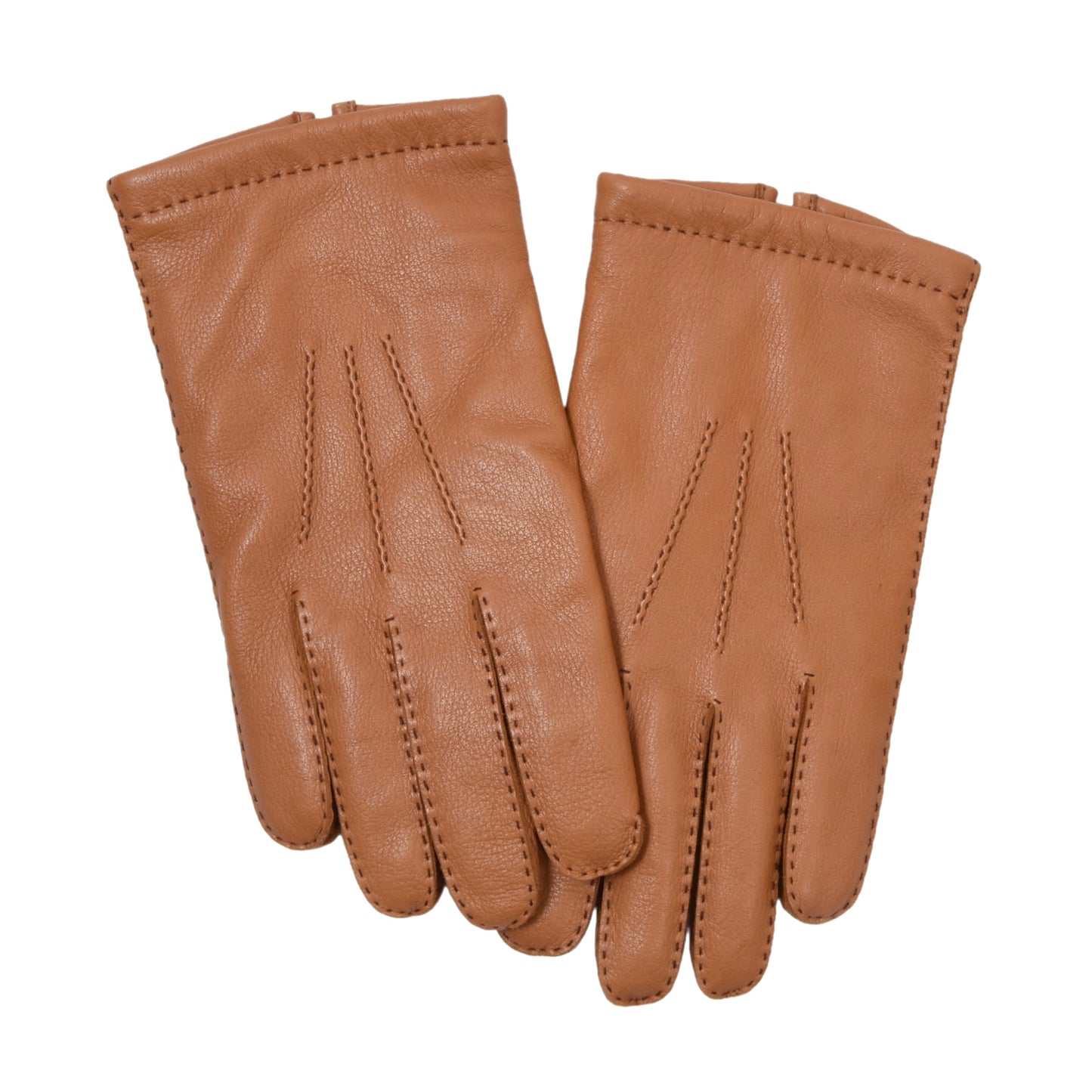 Butter Soft Wool-Lined Leather Gloves Size 9 1/2 ca. 11.8cm - Tan