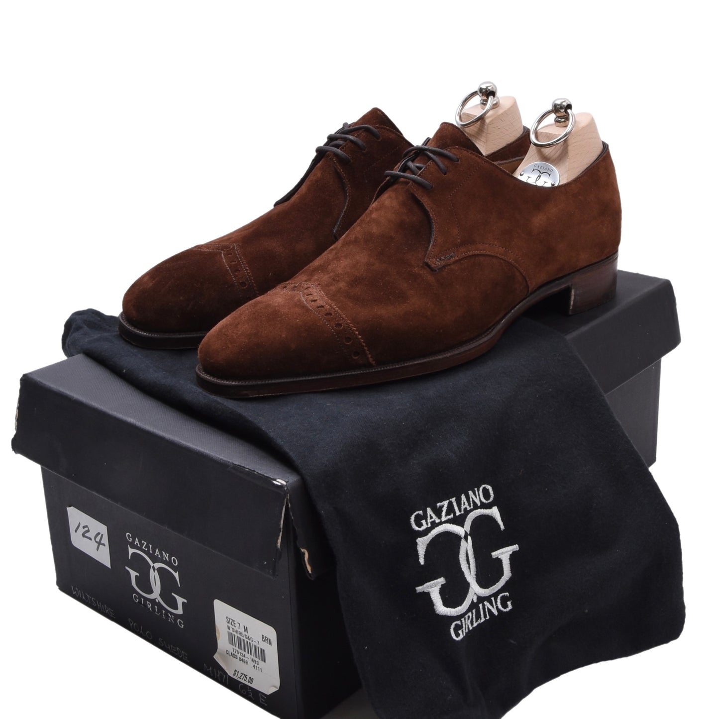 New Gaziano & Girling 'Wiltshire Polo Suede' Shoes Size 6 1/2 - Brown