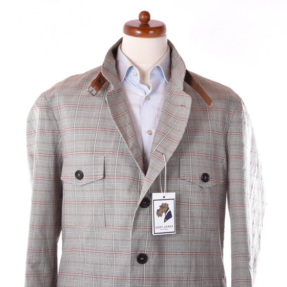 Luis Trenker Cotton-Linen Jacket Size 56 Chest ca. 60.5cm - Plaid