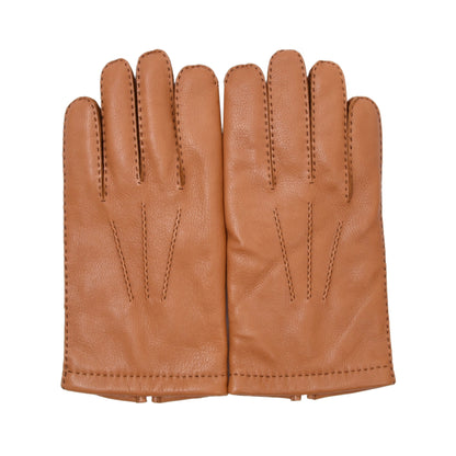 Butter Soft Wool-Lined Leather Gloves Size 9 1/2 ca. 11.8cm - Tan