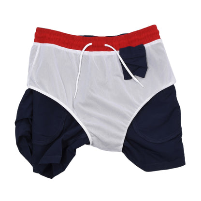 Polo Ralph Lauren Badeshorts/Badehose Größe M Taille ca. 37,5cm – Marineblau (Rot)