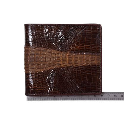 Crocodile/Alligator Leather Wallet ca. 11cm - Brown