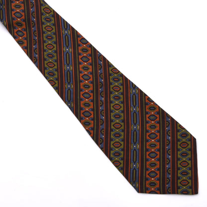 Vintage 1970er Altea Seide Krawatte Breite 12cm Made in Italy - Aztekenmuster