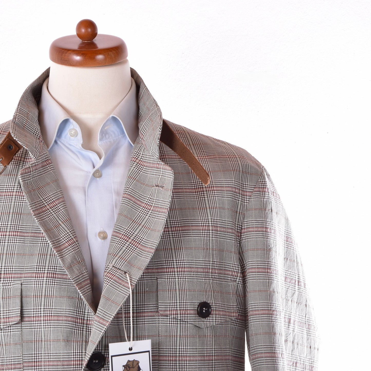 Luis Trenker Cotton-Linen Jacket Size 56 Chest ca. 60.5cm - Plaid