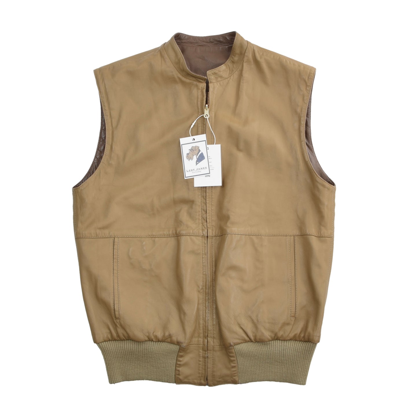 Longhi Wende-Ledergilet Größe 50 Brustumfang ca. 55cm - Braun/Hellbraun