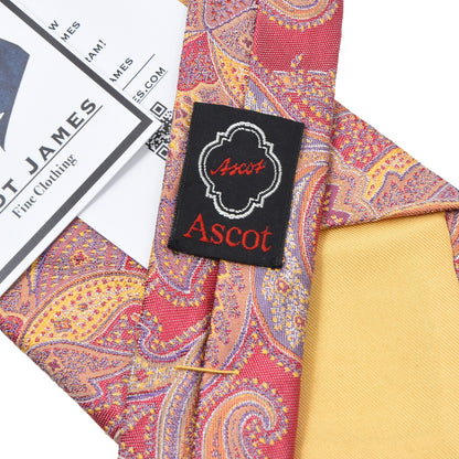 Stassny x Ascot 100% Silk Tie ca. 149.5cm/9.5cm - Pink Paisley