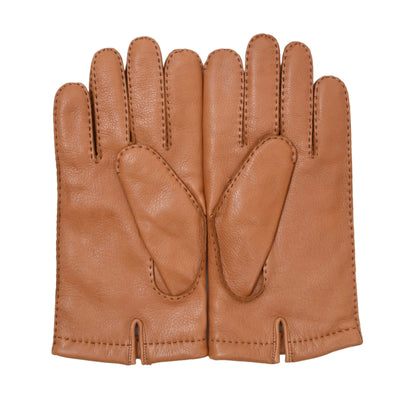 Butter Soft Wool-Lined Leather Gloves Size 9 1/2 ca. 11.8cm - Tan
