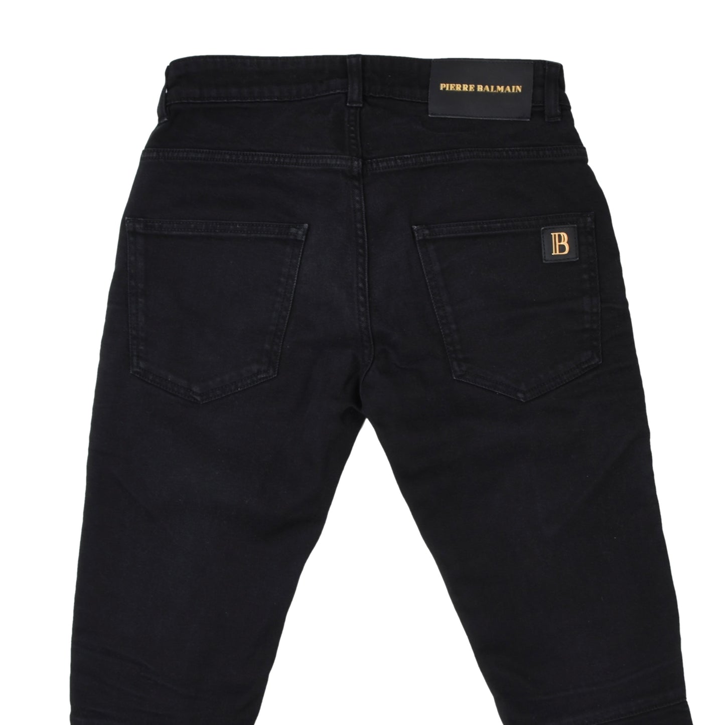 Pierre Balmain Moto Jeans Size W30 ca. 37cm - Black