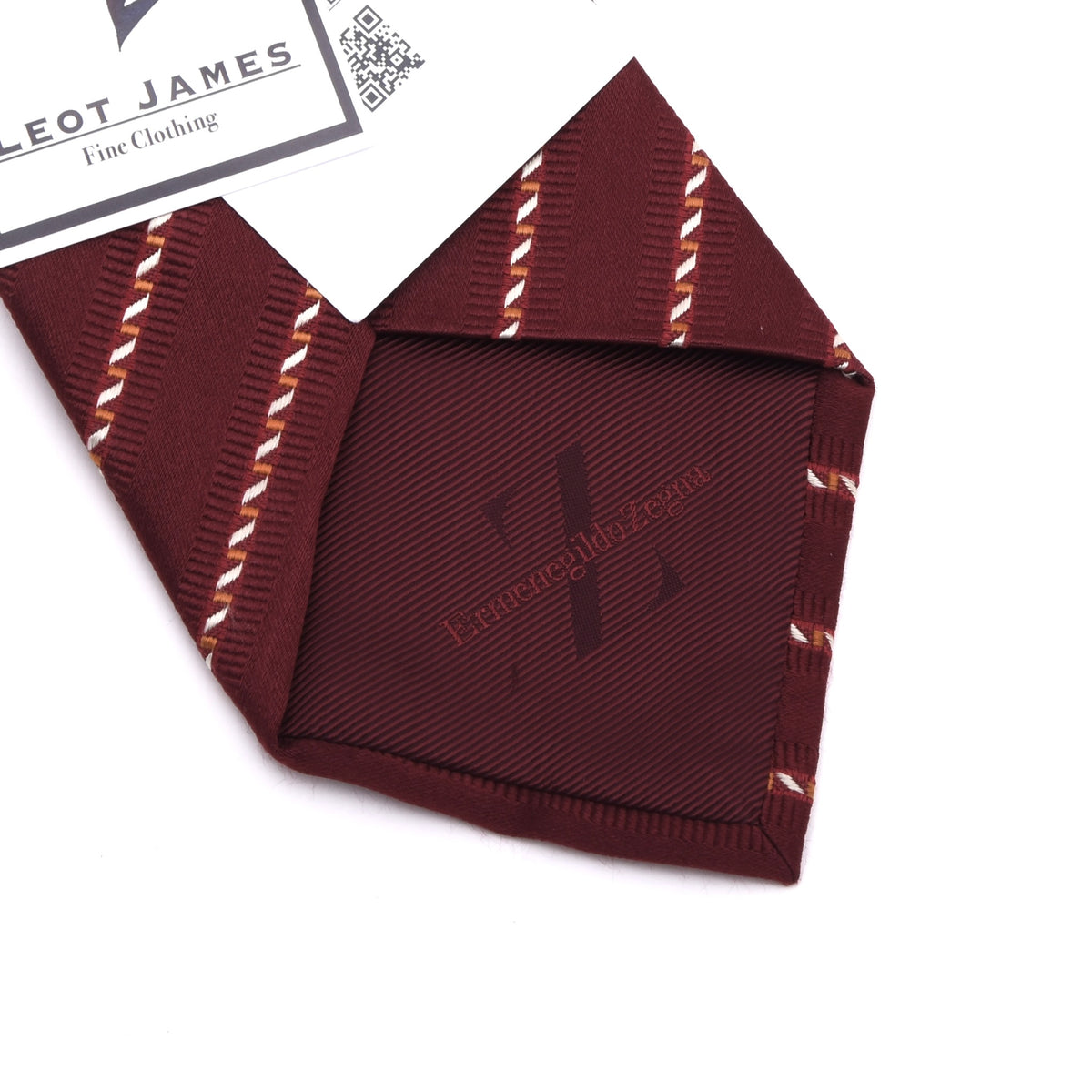 Ermenegildo Zegna 100% Seide Krawatte Made in Italy – Rot Streifen