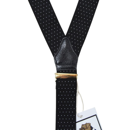 Albert Thurston Elastic Braces/Suspenders - Black Pindot