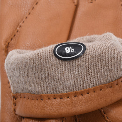 Butter Soft Wool-Lined Leather Gloves Size 9 1/2 ca. 11.8cm - Tan