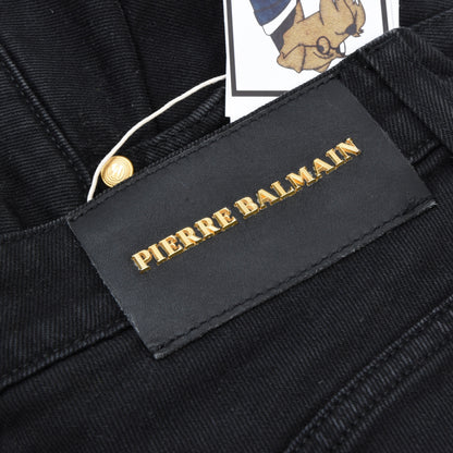 Pierre Balmain Moto Jeans Size W30 ca. 37cm - Black