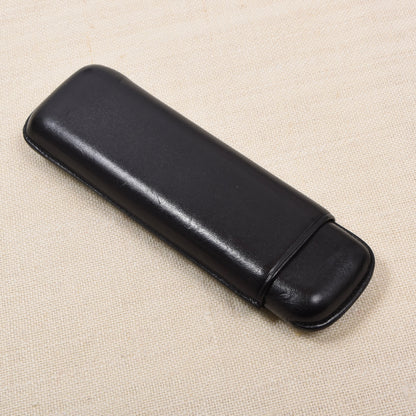 Davidoff Leder Zigarrenetui (2 Zigarren) 17cm - Schwarz