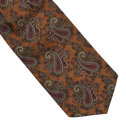 Classic Silk Ascot/Cravat Tie ca. 91cm/14.5cm - Orange Paisley