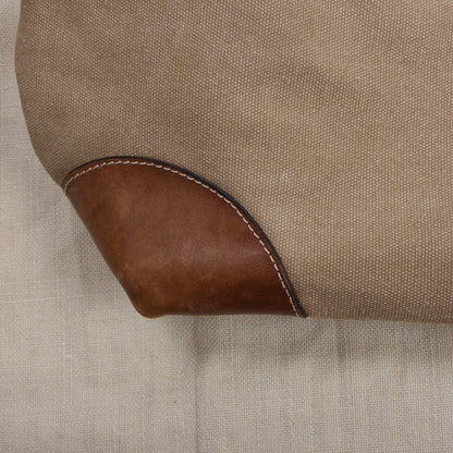 Aqua Segeltuch & Leder Weekender/Tasche ca. 50cm - Khaki