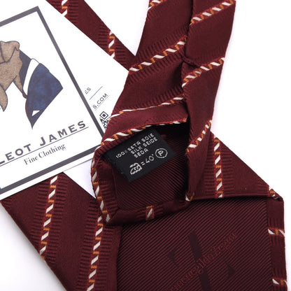 Ermenegildo Zegna 100% Seide Krawatte Made in Italy – Rot Streifen