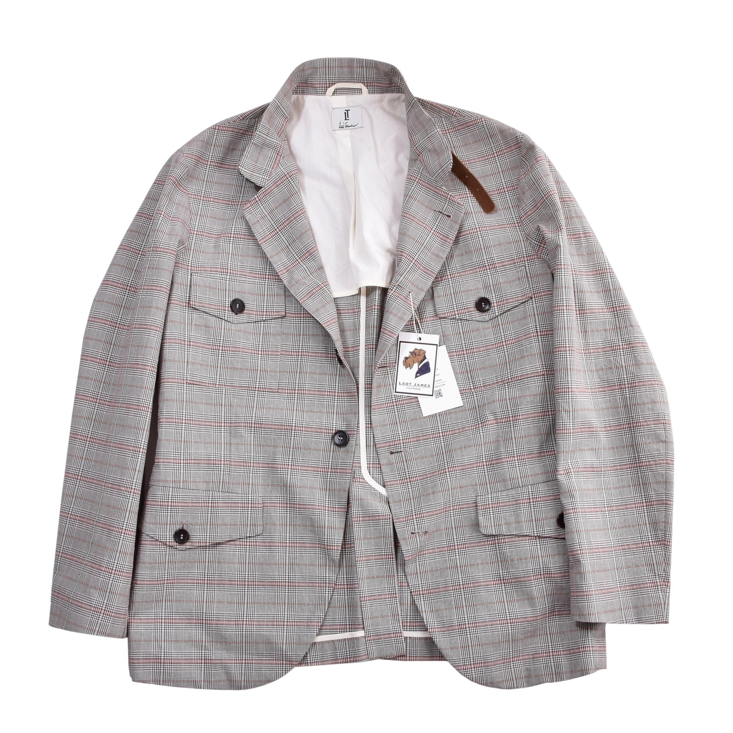 Luis Trenker Cotton-Linen Jacket Size 56 Chest ca. 60.5cm - Plaid