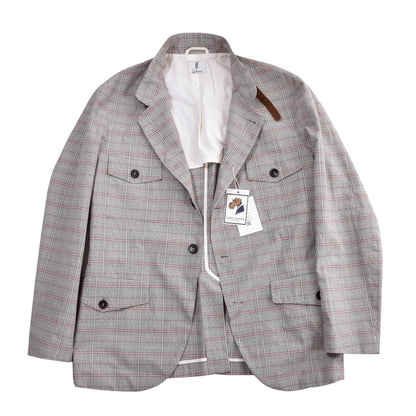 Luis Trenker Cotton-Linen Jacket Size 56 Chest ca. 60.5cm - Plaid