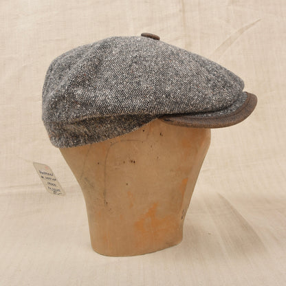 Neu Ohne Etikett Faustmann Tweed Baker Boy Schiebermütze Gr. 55 - Braun