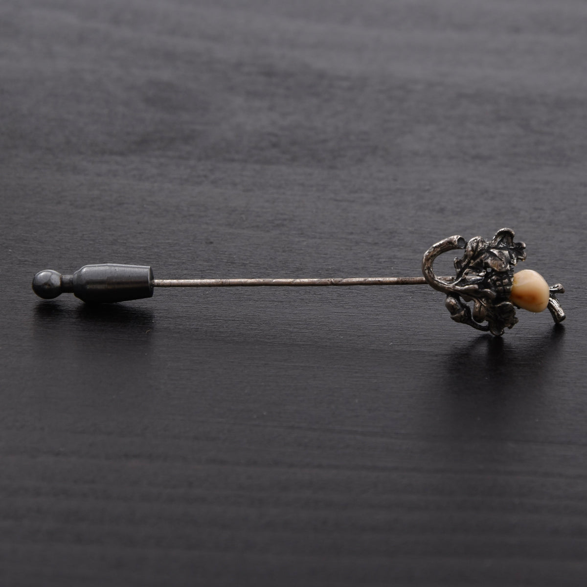 Vintage Jagd-Anstecknadel 835 Silber mit Grandl ca. 7cm