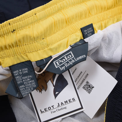 Polo Ralph Lauren Badeshorts/-hose Größe M Bundweite ca. 38,5 cm – Marineblau (Gelb)
