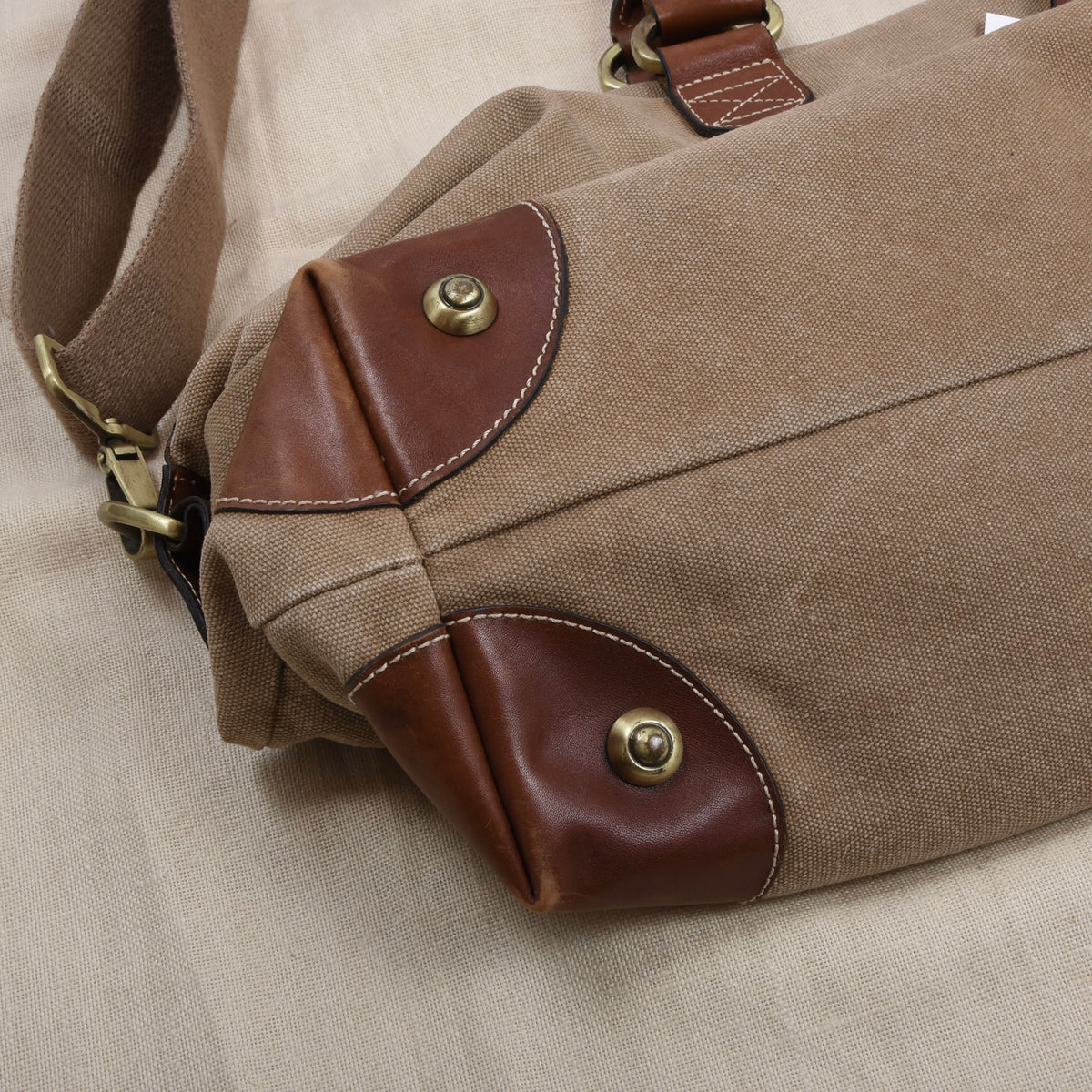 Aqua Segeltuch & Leder Weekender/Tasche ca. 50cm - Khaki