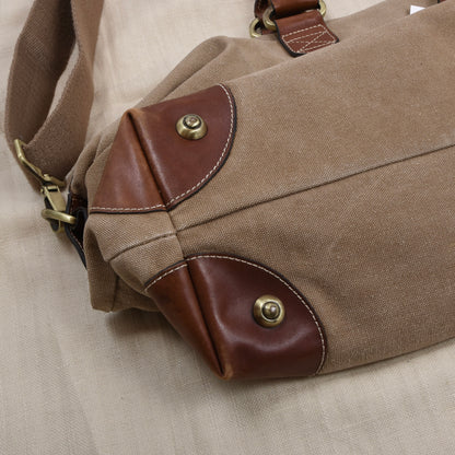 Aqua Segeltuch & Leder Weekender/Tasche ca. 50cm - Khaki