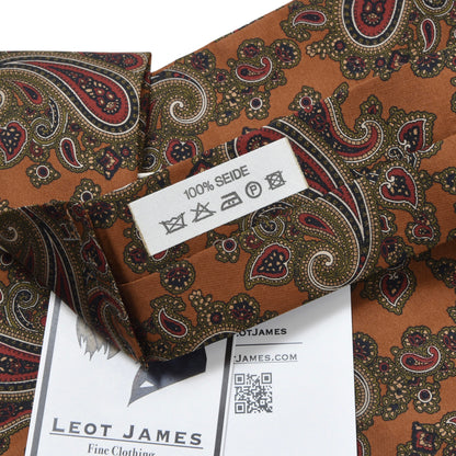 Classic Silk Ascot/Cravat Tie ca. 91cm/14.5cm - Orange Paisley