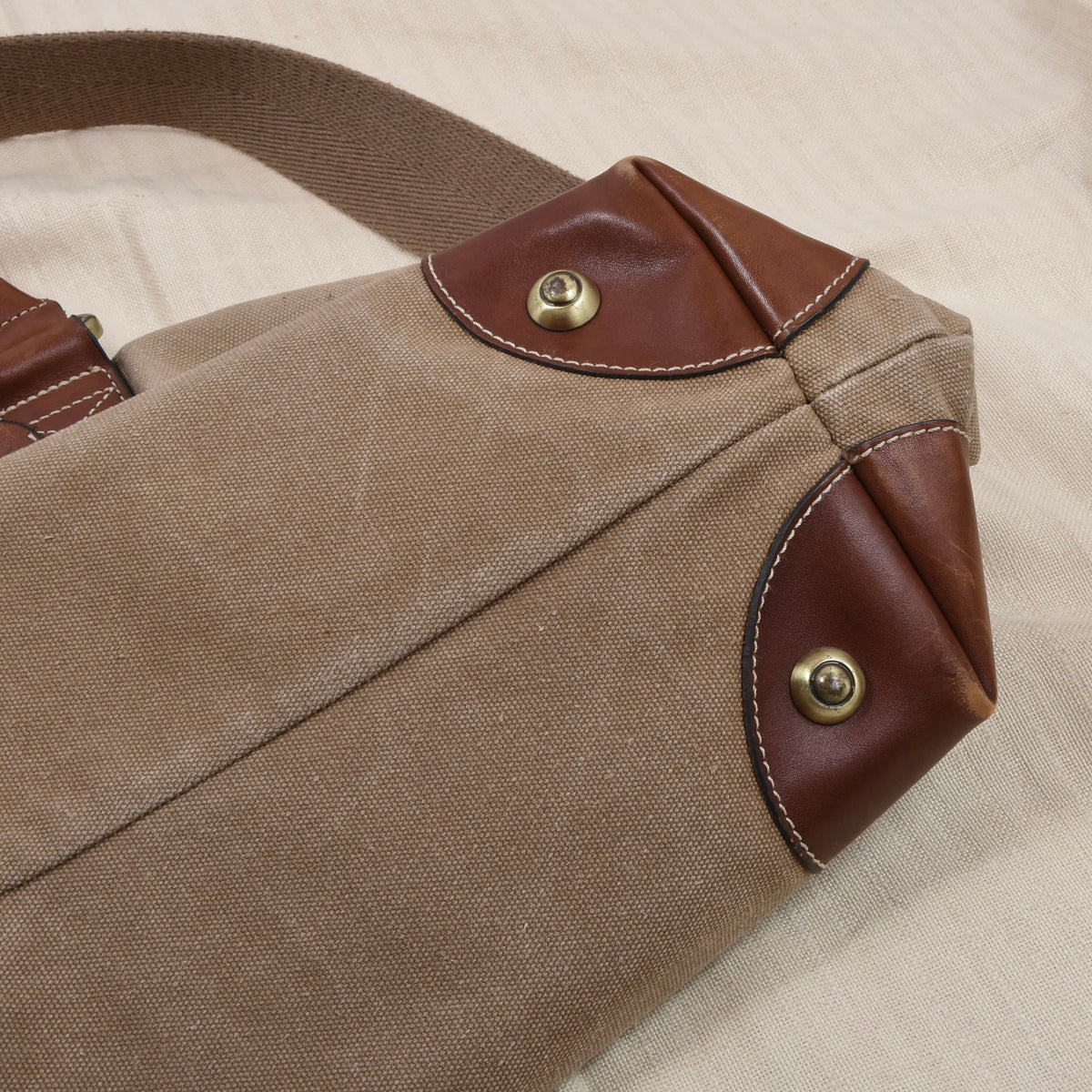 Aqua Segeltuch & Leder Weekender/Tasche ca. 50cm - Khaki