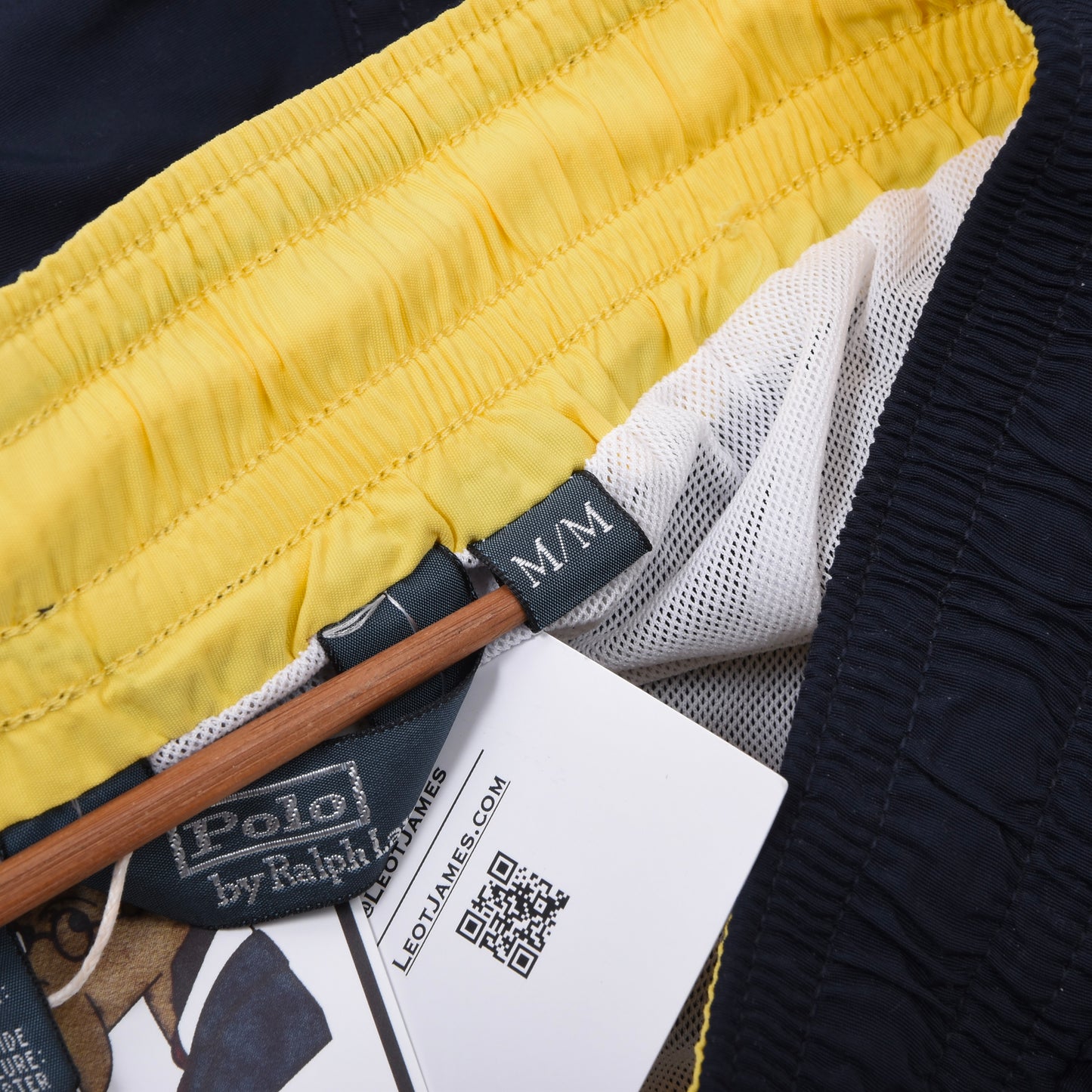 Polo Ralph Lauren Badeshorts/-hose Größe M Bundweite ca. 38,5 cm – Marineblau (Gelb)